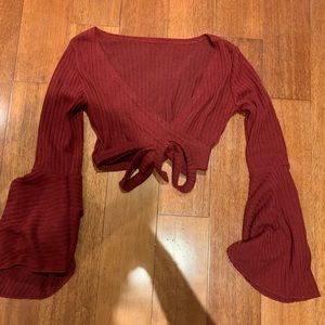 NWOT maroon ribbed top